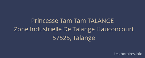 Princesse Tam Tam TALANGE