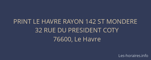 PRINT LE HAVRE RAYON 142 ST MONDERE