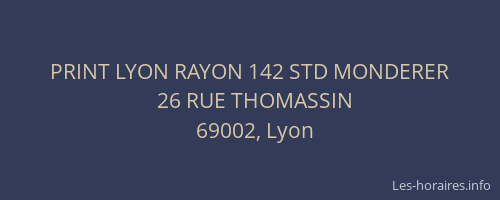 PRINT LYON RAYON 142 STD MONDERER