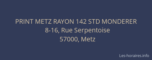PRINT METZ RAYON 142 STD MONDERER