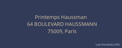 Printemps Haussman