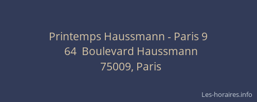 Printemps Haussmann - Paris 9