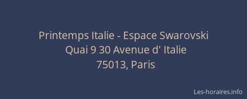 Printemps Italie - Espace Swarovski