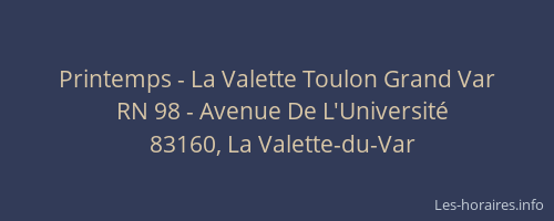 Printemps - La Valette Toulon Grand Var