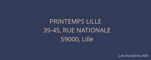 PRINTEMPS LILLE