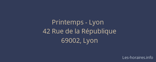Printemps - Lyon