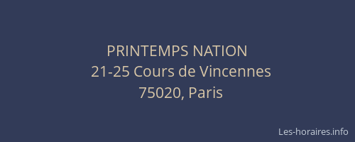 PRINTEMPS NATION