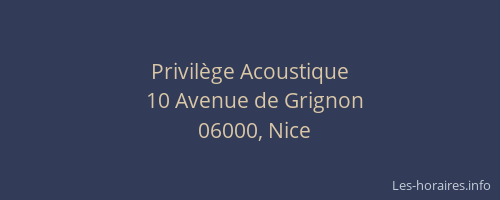 Privilège Acoustique