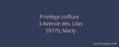 Privilège coiffure