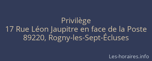 Privil&egrave;ge