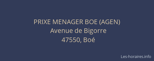 PRIXE MENAGER BOE (AGEN)