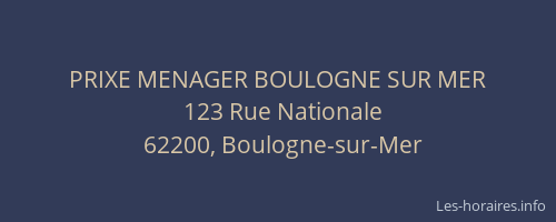 PRIXE MENAGER BOULOGNE SUR MER