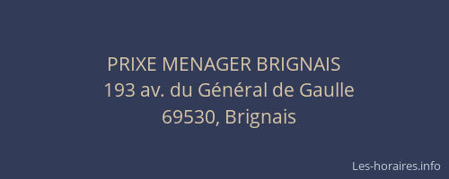 PRIXE MENAGER BRIGNAIS