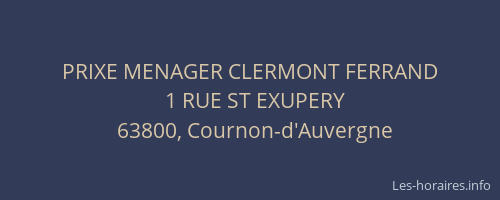 PRIXE MENAGER CLERMONT FERRAND