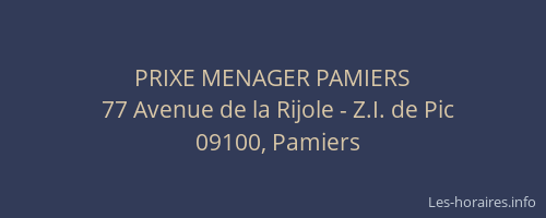 PRIXE MENAGER PAMIERS
