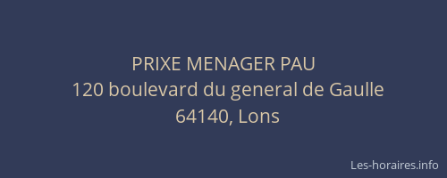 PRIXE MENAGER PAU