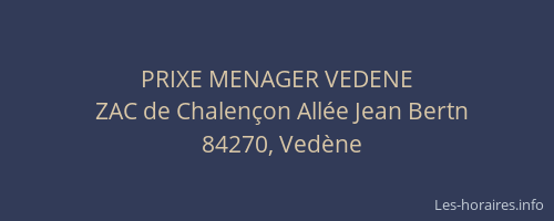PRIXE MENAGER VEDENE