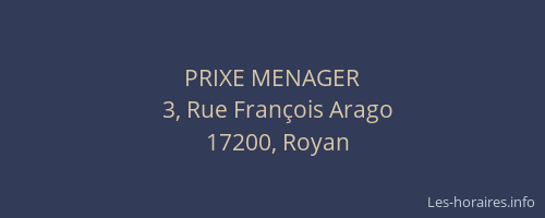 PRIXE MENAGER