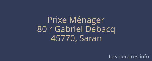 Prixe Ménager