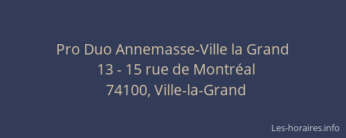 Pro Duo Annemasse-Ville la Grand