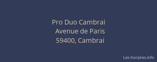 Pro Duo Cambrai
