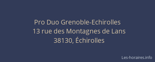 Pro Duo Grenoble-Echirolles