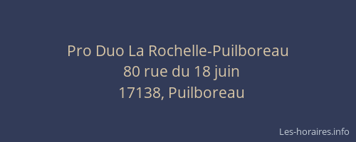Pro Duo La Rochelle-Puilboreau
