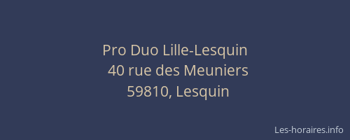 Pro Duo Lille-Lesquin