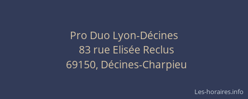 Pro Duo Lyon-Décines