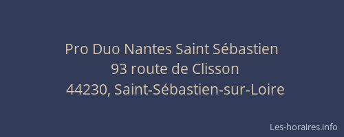 Pro Duo Nantes Saint Sébastien