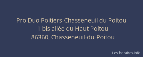 Pro Duo Poitiers-Chasseneuil du Poitou