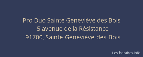 Pro Duo Sainte Geneviève des Bois