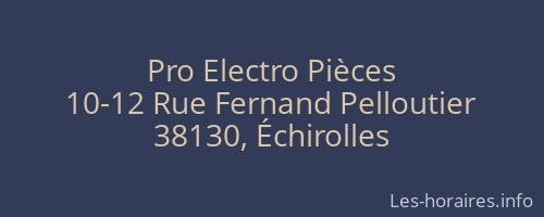 Pro Electro Pièces