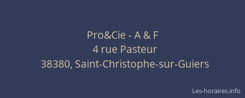 Pro&Cie - A & F
