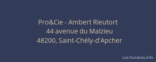 Pro&Cie - Ambert Rieutort