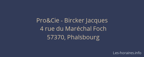 Pro&Cie - Bircker Jacques