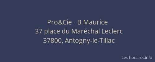 Pro&Cie - B.Maurice