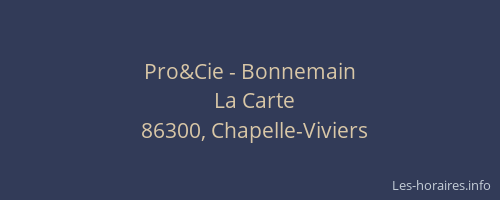 Pro&Cie - Bonnemain