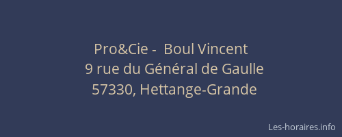 Pro&Cie -  Boul Vincent