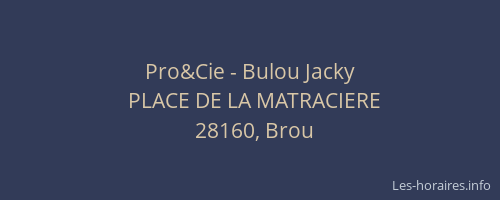 Pro&Cie - Bulou Jacky