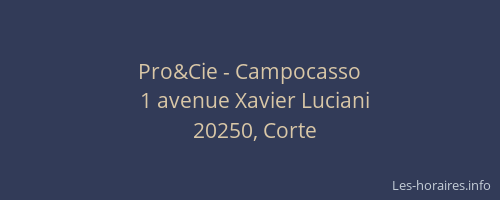 Pro&Cie - Campocasso