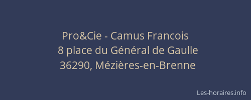 Pro&Cie - Camus Francois