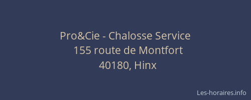 Pro&Cie - Chalosse Service