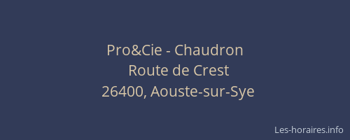 Pro&Cie - Chaudron