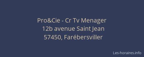 Pro&Cie - Cr Tv Menager
