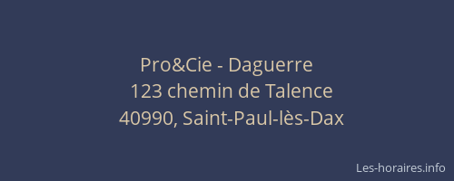 Pro&Cie - Daguerre
