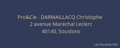 Pro&Cie - DARMAILLACQ Christophe