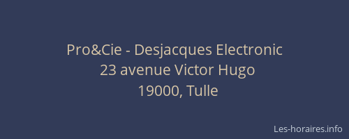 Pro&Cie - Desjacques Electronic