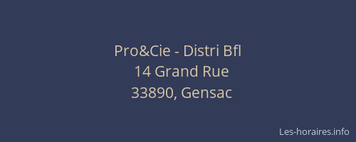 Pro&Cie - Distri Bfl