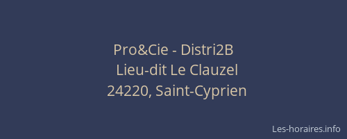 Pro&Cie - Distri2B